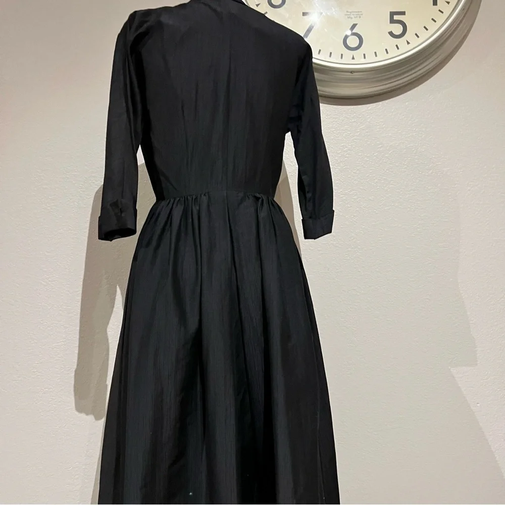 Vintage Black Long Sleeve Dress - Picture 2 of 5